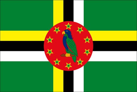 Dominica als Fanfahne