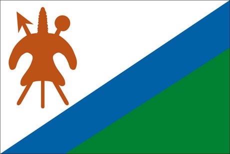 Lesotho als Fanfahne