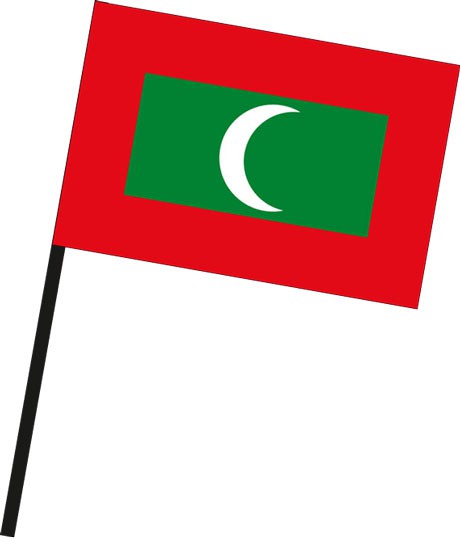 Malediven als Stockfahne