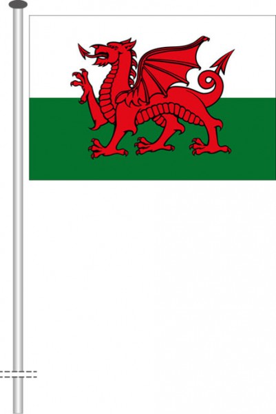 Wales als Querformatfahne