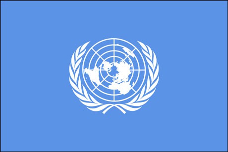 Vereinte Nationen als Fanfahne