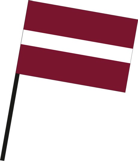 Lettland als Stockfahne