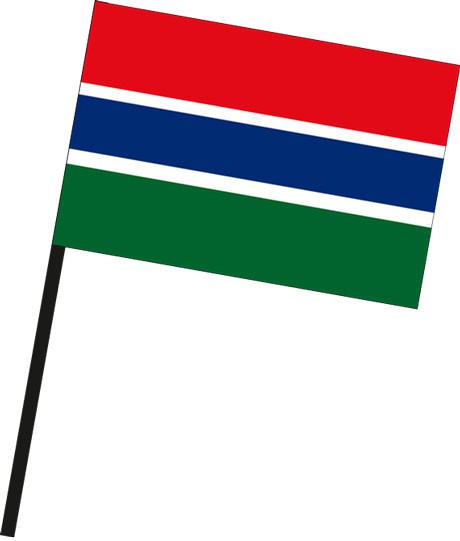 Gambia als Stockfahne