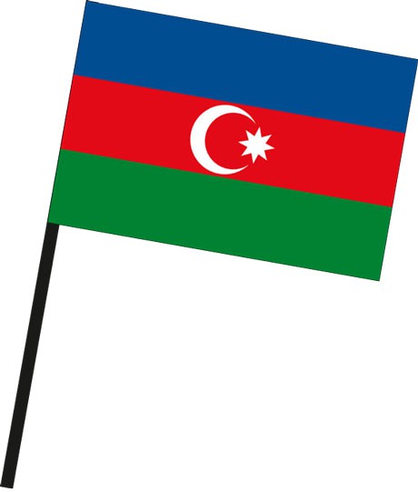 Aserbaidschan als Stockfahne