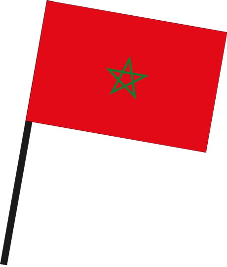 Marokko als Stockfahne
