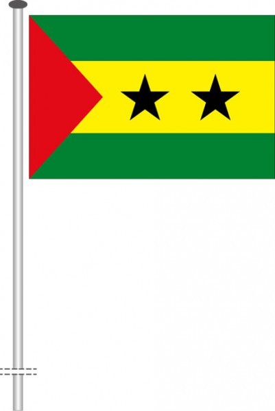 Sao Tome und Principe als Querformatfahne