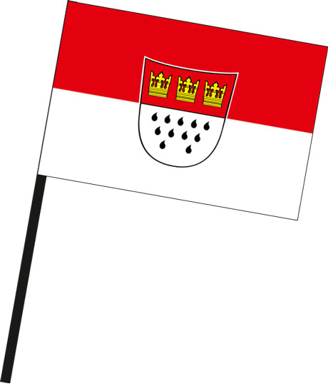 Flaggenfritze Stadt Köln Flagge – 30x45 Cm, Mit Großem Wappen, Polyester – Inkl. Gratis Aufkleber
