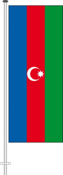 Aserbaidschan als Hochformatfahne